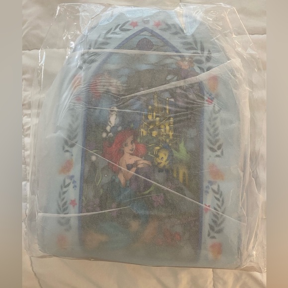NWT Loungefly Little Mermaid Stained Glass Backpack - Picture 4 of 5
